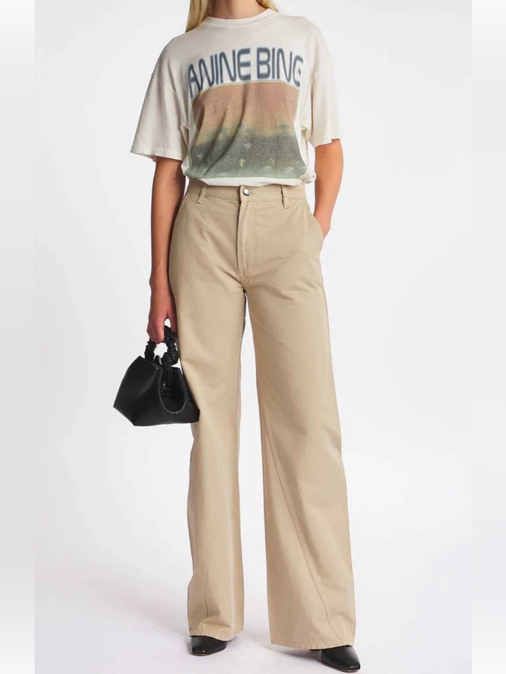 Anine Bing NWT Briley Pants in Oatmeal